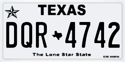 TX license plate DQR4742