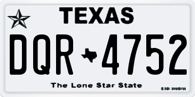 TX license plate DQR4752