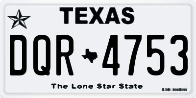 TX license plate DQR4753