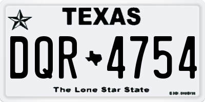 TX license plate DQR4754