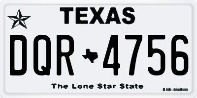 TX license plate DQR4756