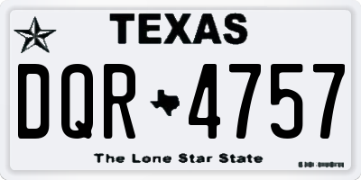 TX license plate DQR4757