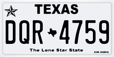TX license plate DQR4759
