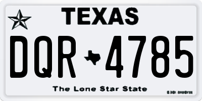 TX license plate DQR4785