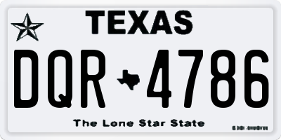 TX license plate DQR4786
