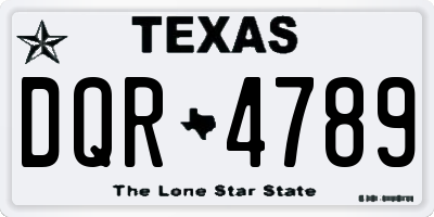 TX license plate DQR4789