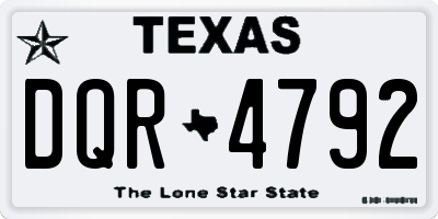 TX license plate DQR4792