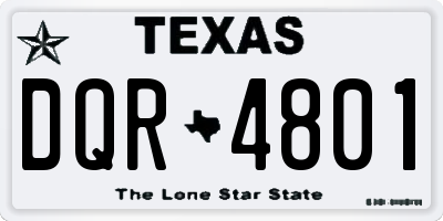 TX license plate DQR4801