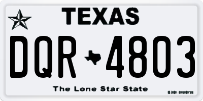 TX license plate DQR4803