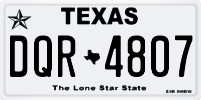 TX license plate DQR4807