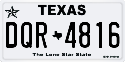 TX license plate DQR4816