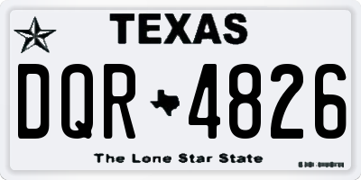 TX license plate DQR4826