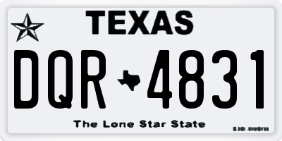 TX license plate DQR4831