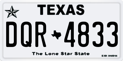 TX license plate DQR4833