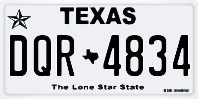 TX license plate DQR4834