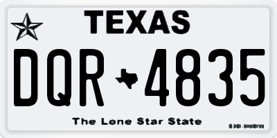 TX license plate DQR4835