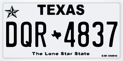 TX license plate DQR4837