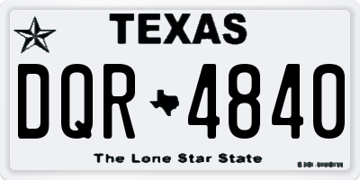 TX license plate DQR4840