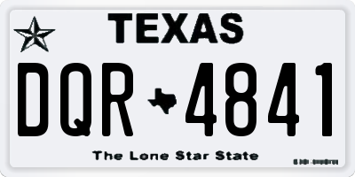 TX license plate DQR4841