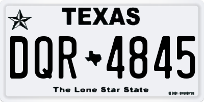 TX license plate DQR4845