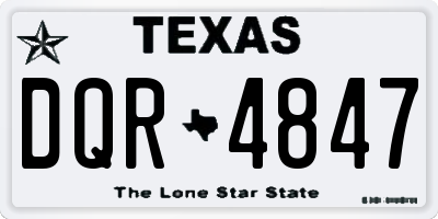 TX license plate DQR4847