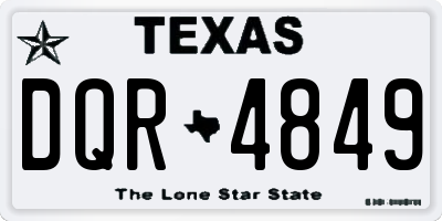 TX license plate DQR4849