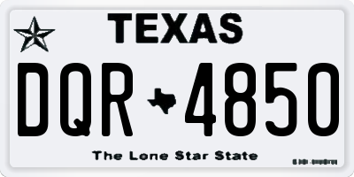 TX license plate DQR4850