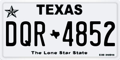 TX license plate DQR4852
