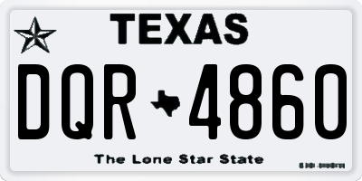 TX license plate DQR4860