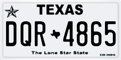 TX license plate DQR4865