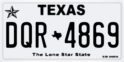 TX license plate DQR4869