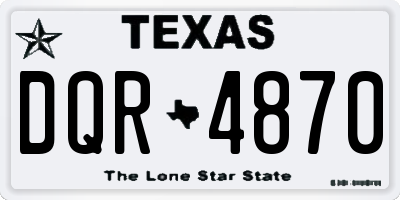 TX license plate DQR4870