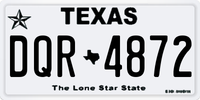 TX license plate DQR4872