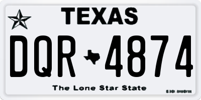 TX license plate DQR4874