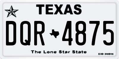 TX license plate DQR4875