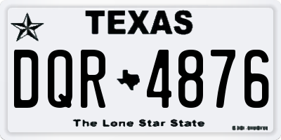 TX license plate DQR4876