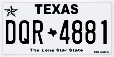 TX license plate DQR4881