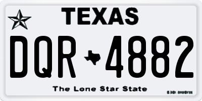 TX license plate DQR4882