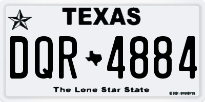 TX license plate DQR4884