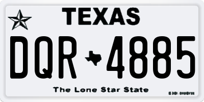 TX license plate DQR4885