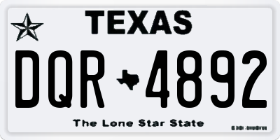 TX license plate DQR4892