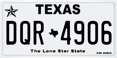 TX license plate DQR4906