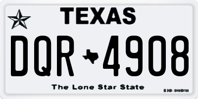TX license plate DQR4908