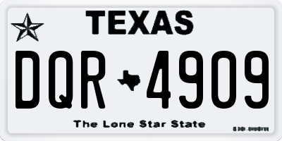 TX license plate DQR4909