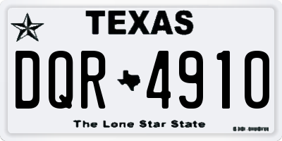 TX license plate DQR4910