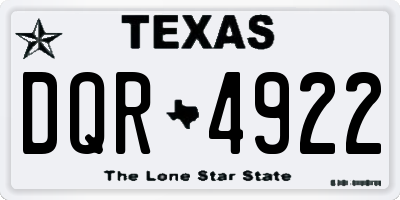 TX license plate DQR4922