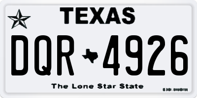 TX license plate DQR4926