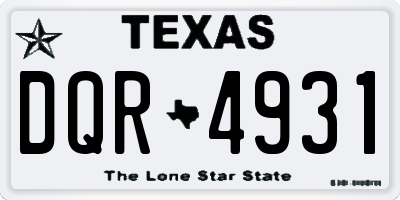TX license plate DQR4931