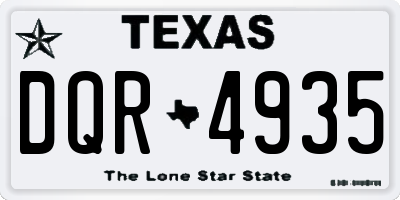 TX license plate DQR4935