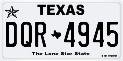 TX license plate DQR4945